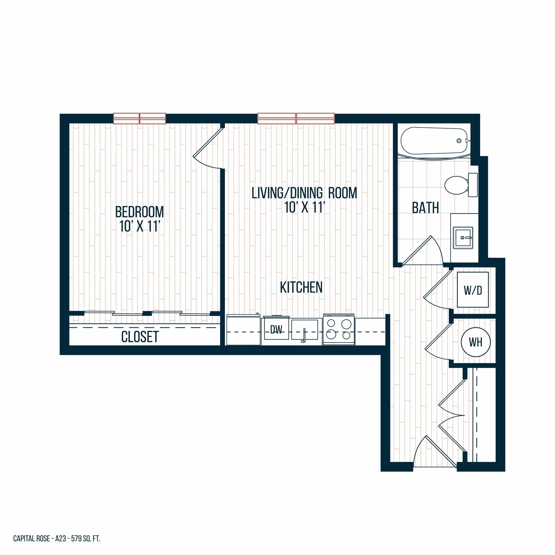 Capitol Rose Luxury Apartments in Washington, DC A23 Floor Plan